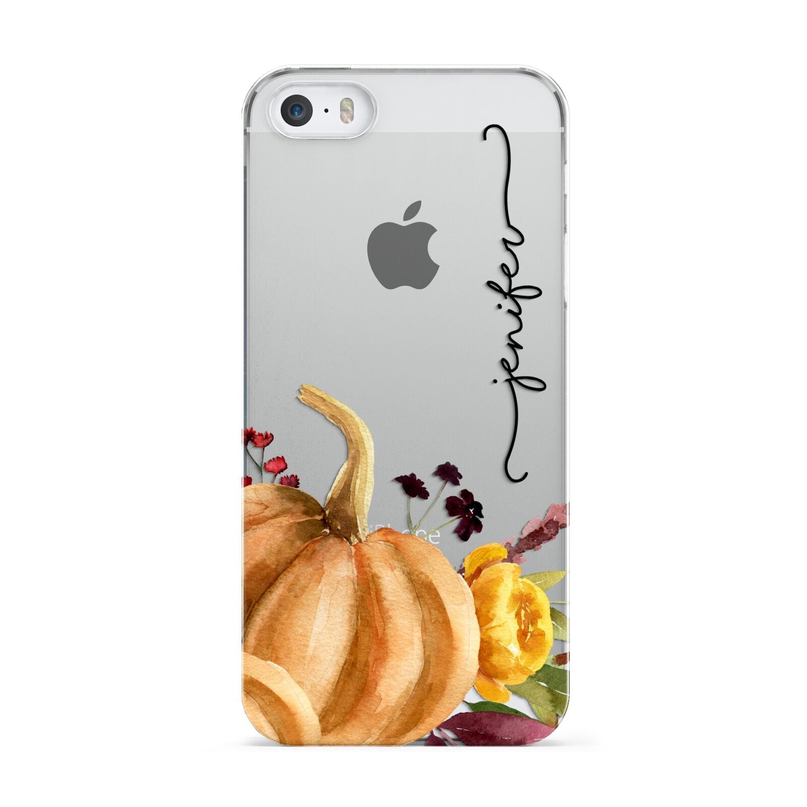 Watercolour Pumpkins with Black Vertical Text Apple iPhone 5 Case