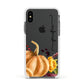 Watercolour Pumpkins with Black Vertical Text Apple iPhone Xs Impact Case White Edge on Black Phone