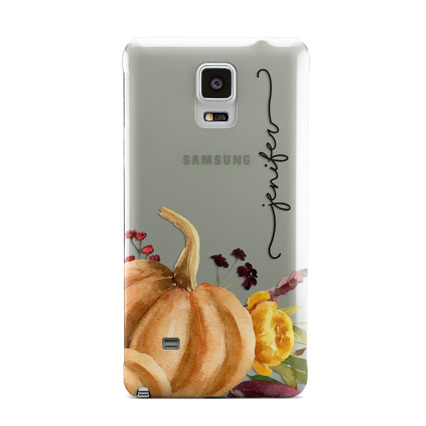 Watercolour Pumpkins with Black Vertical Text Samsung Galaxy Note 4 Case