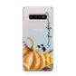 Watercolour Pumpkins with Black Vertical Text Samsung Galaxy S10 Plus Case