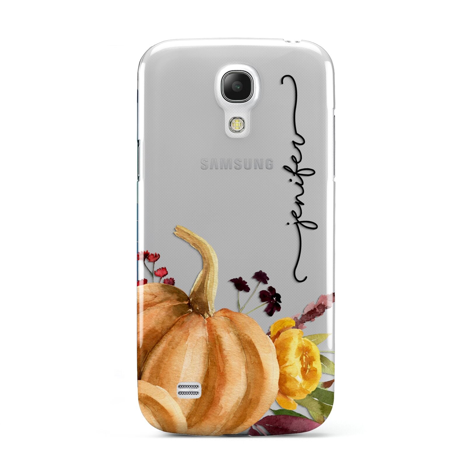 Watercolour Pumpkins with Black Vertical Text Samsung Galaxy S4 Mini Case