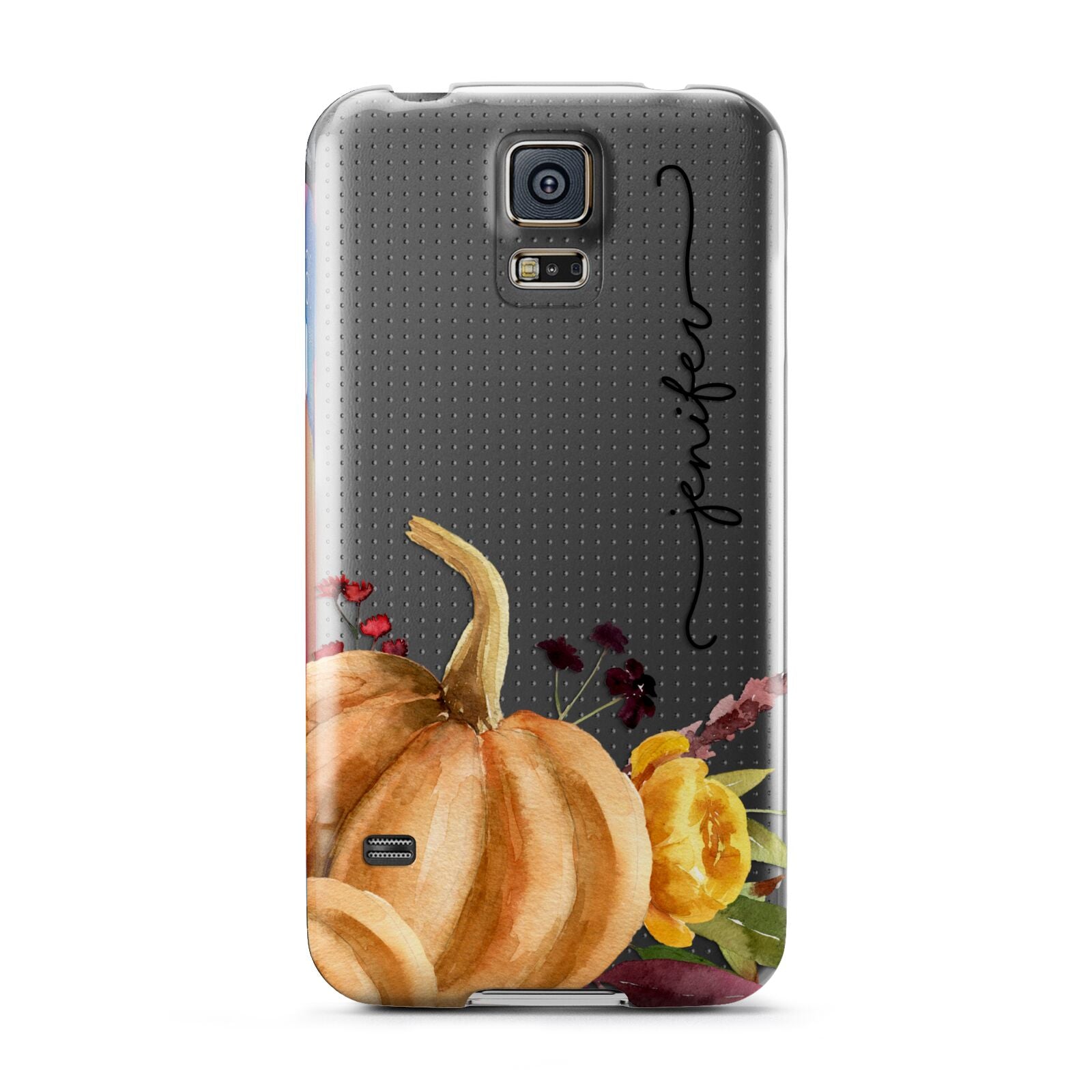 Watercolour Pumpkins with Black Vertical Text Samsung Galaxy S5 Case