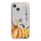 Watercolour Pumpkins with Black Vertical Text iPhone 13 Mini TPU Impact Case with Pink Edges