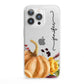 Watercolour Pumpkins with Black Vertical Text iPhone 13 Pro Clear Bumper Case