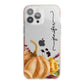 Watercolour Pumpkins with Black Vertical Text iPhone 13 Pro Max TPU Impact Case with Pink Edges