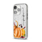 Watercolour Pumpkins with Black Vertical Text iPhone 14 Pro Glitter Tough Case Silver Angled Image
