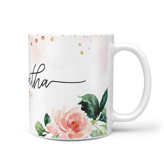 Watercolour Roses Personalised Name 10oz Mug