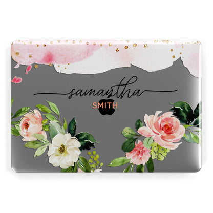 Watercolour Roses Personalised Name Apple MacBook Case
