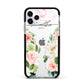 Watercolour Roses Personalised Name Apple iPhone 11 Pro in Silver with Black Impact Case