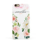 Watercolour Roses Personalised Name Apple iPhone 6 3D Snap Case