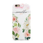 Watercolour Roses Personalised Name Apple iPhone 6 3D Tough Case