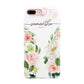 Watercolour Roses Personalised Name Apple iPhone 7 8 Plus 3D Tough Case