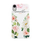 Watercolour Roses Personalised Name Apple iPhone XR White 3D Snap Case