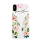 Watercolour Roses Personalised Name Apple iPhone XS 3D Snap Case