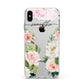 Watercolour Roses Personalised Name Apple iPhone Xs Max Impact Case White Edge on Silver Phone
