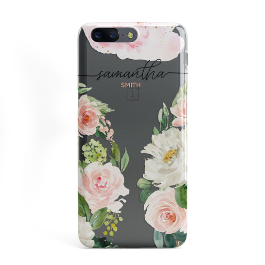 Watercolour Roses Personalised Name OnePlus Case