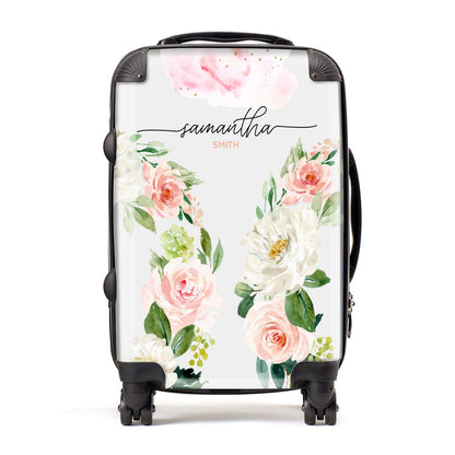 Watercolour Roses Personalised Name Suitcase