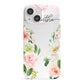 Watercolour Roses Personalised Name iPhone 13 Mini Full Wrap 3D Snap Case