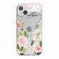 Watercolour Roses Personalised Name iPhone 13 TPU Impact Case with White Edges