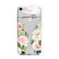 Watercolour Roses Personalised Name iPhone 7 Bumper Case on Silver iPhone