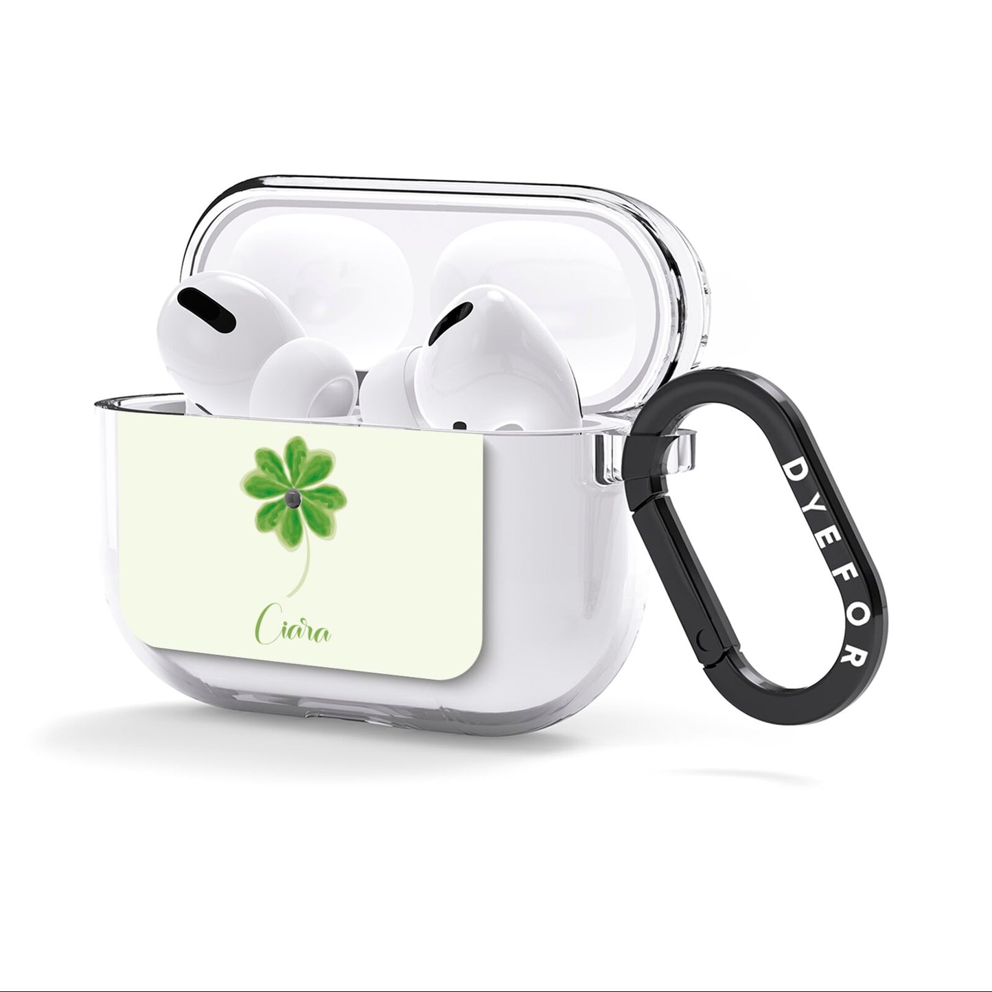 Watercolour Shamrock Custom AirPods Clear Case 3rd Gen Side Image