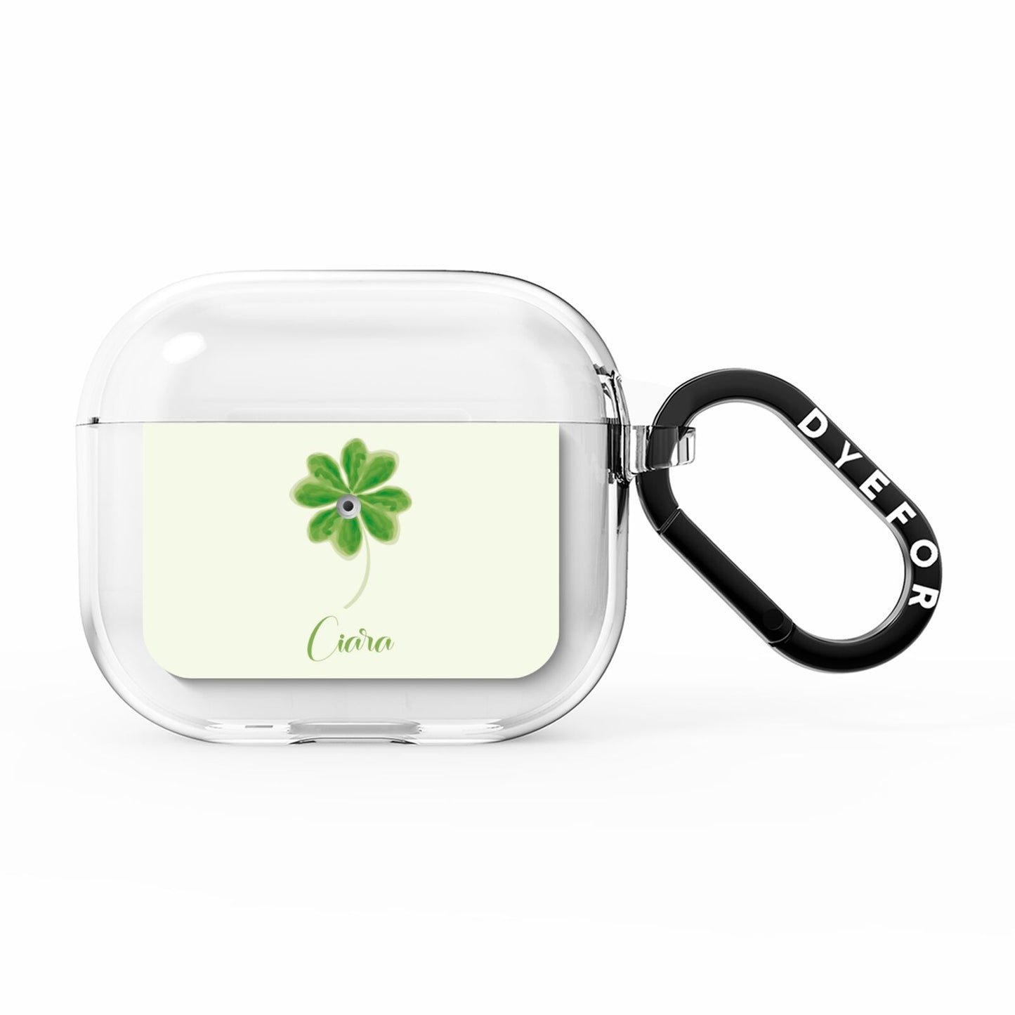 Watercolour Shamrock Custom AirPods Clear Case 3rd Gen