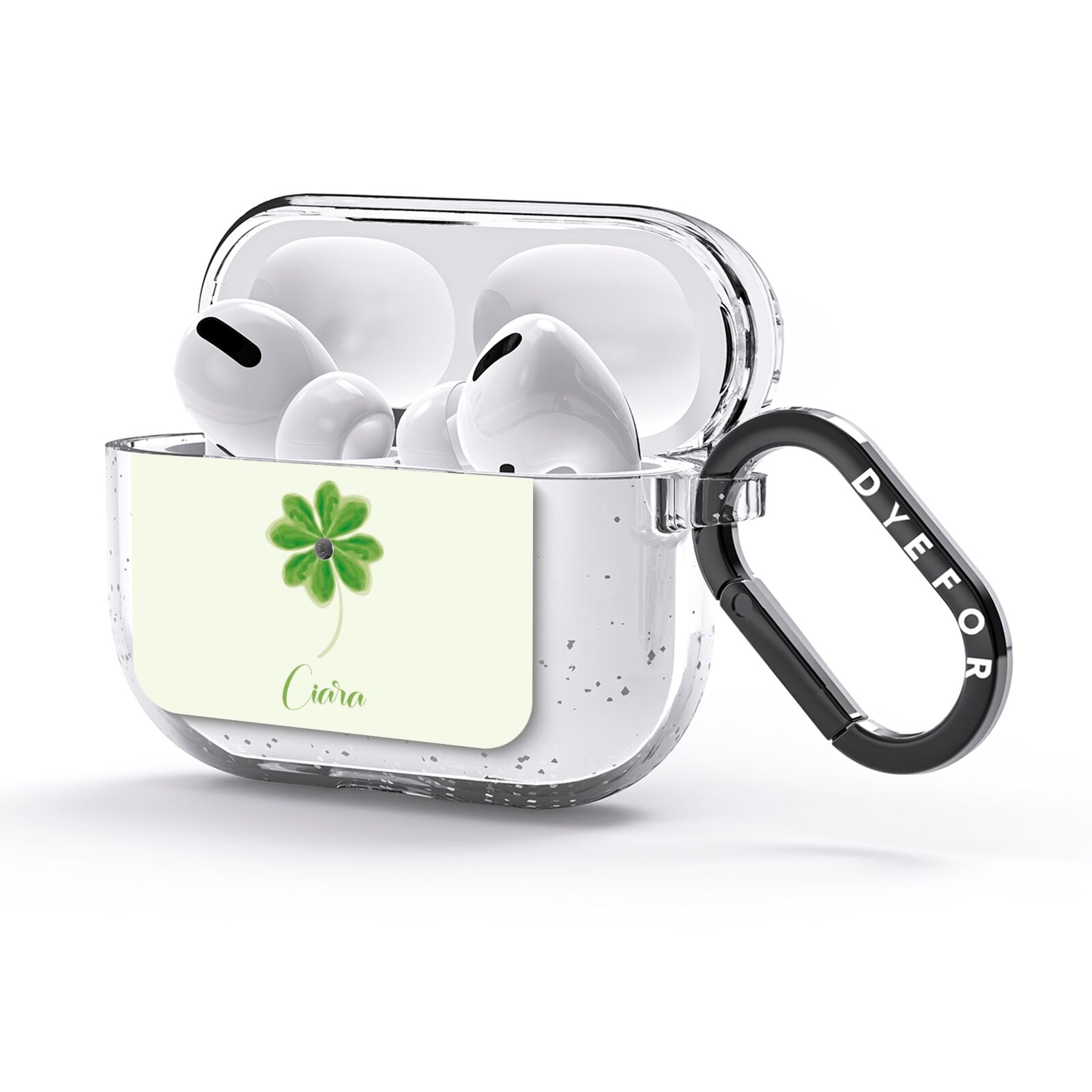 Watercolour Shamrock Custom AirPods Glitter Case 3rd Gen Side Image