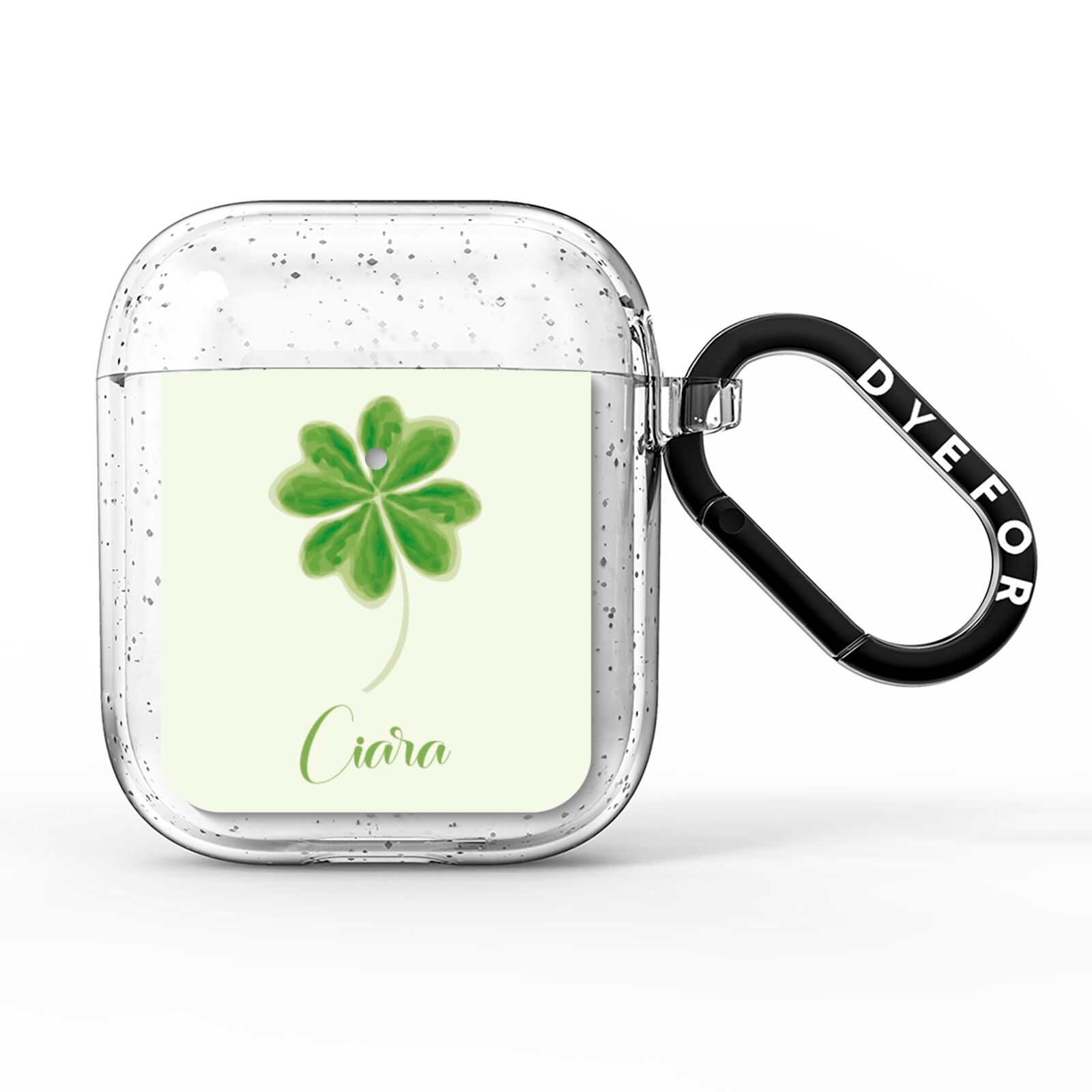 Watercolour Shamrock Custom AirPods Glitter Case