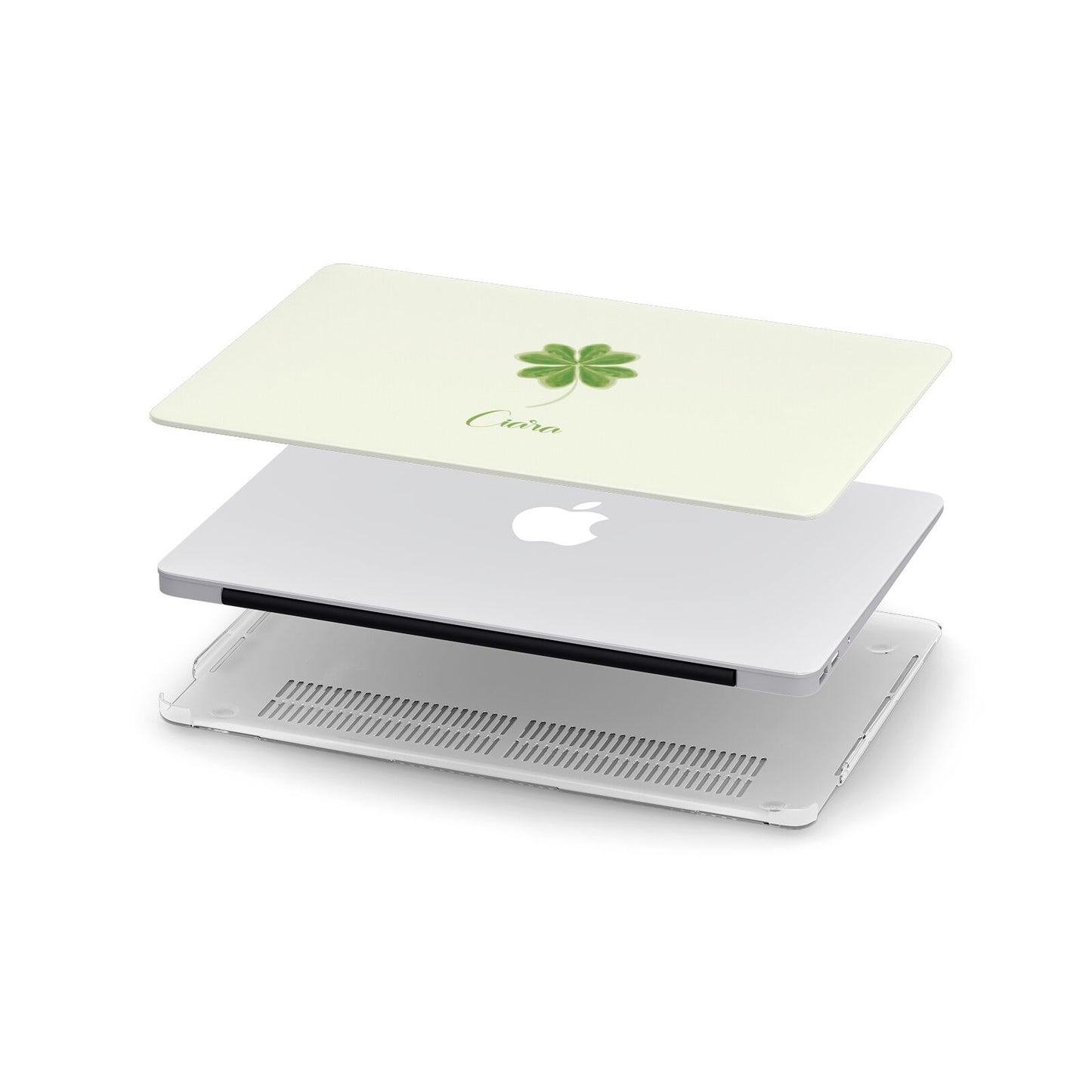 Watercolour Shamrock Custom Apple MacBook Case in Detail