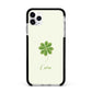 Watercolour Shamrock Custom Apple iPhone 11 Pro Max in Silver with Black Impact Case