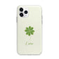 Watercolour Shamrock Custom Apple iPhone 11 Pro Max in Silver with Bumper Case