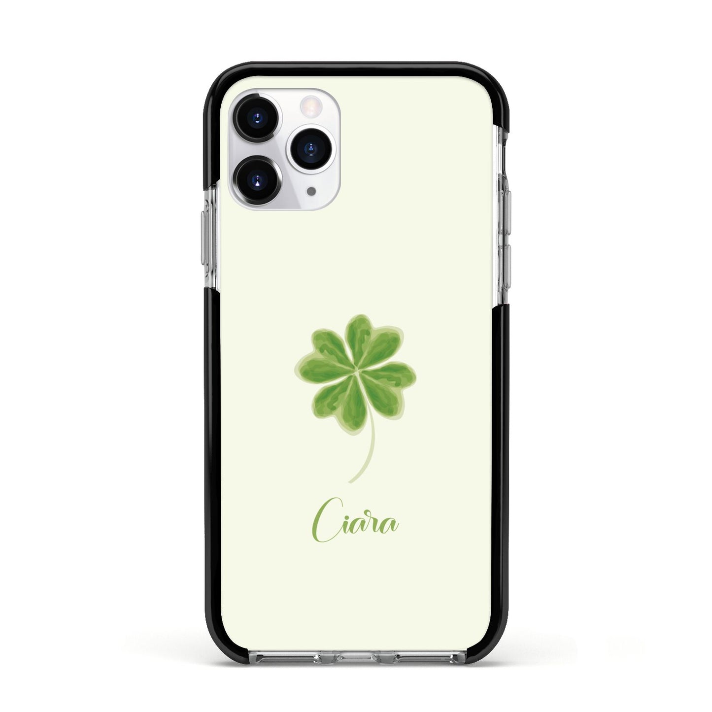 Watercolour Shamrock Custom Apple iPhone 11 Pro in Silver with Black Impact Case