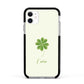 Watercolour Shamrock Custom Apple iPhone 11 in White with Black Impact Case