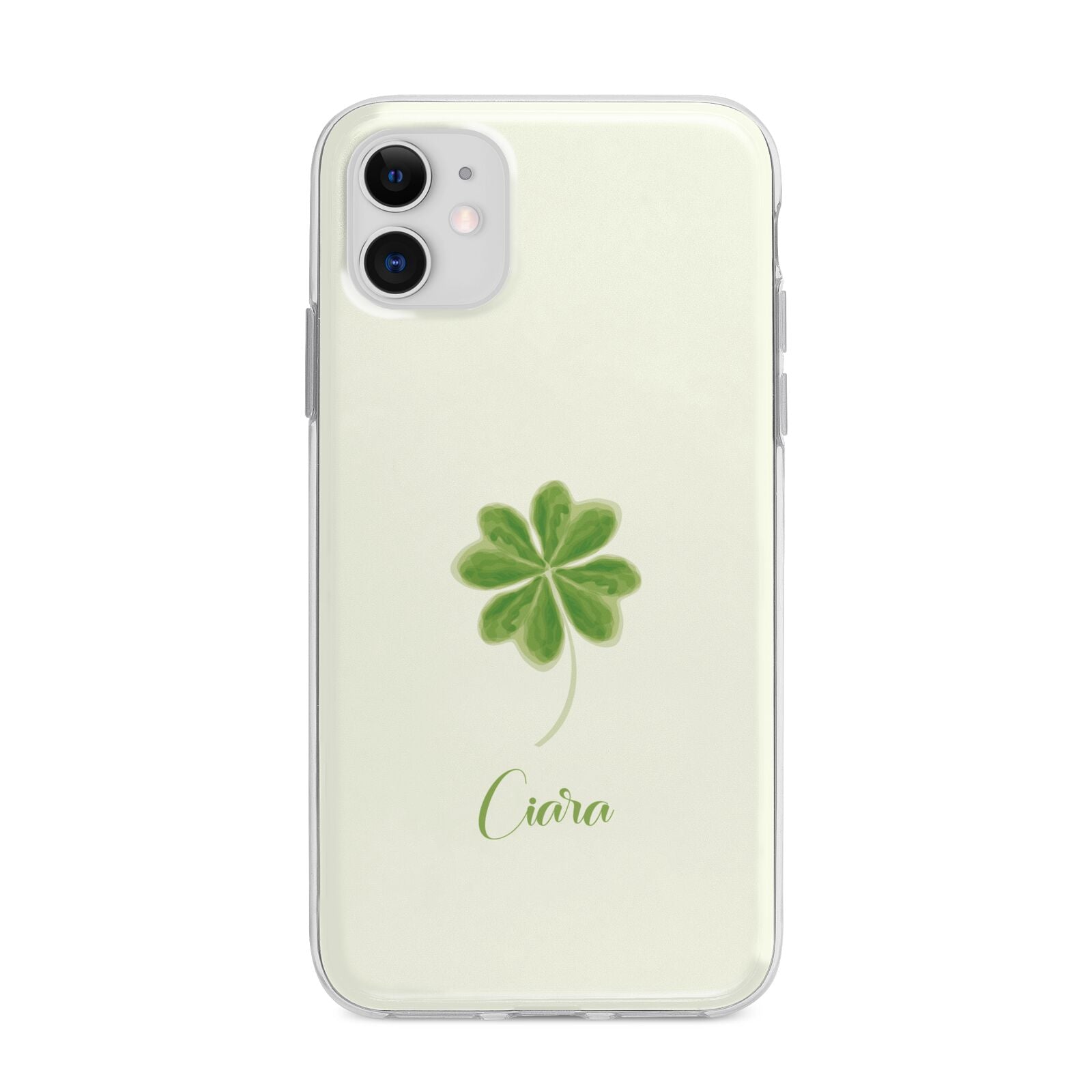 Watercolour Shamrock Custom Apple iPhone 11 in White with Bumper Case
