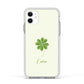 Watercolour Shamrock Custom Apple iPhone 11 in White with White Impact Case