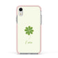Watercolour Shamrock Custom Apple iPhone XR Impact Case Pink Edge on Silver Phone