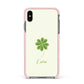 Watercolour Shamrock Custom Apple iPhone Xs Max Impact Case Pink Edge on Black Phone