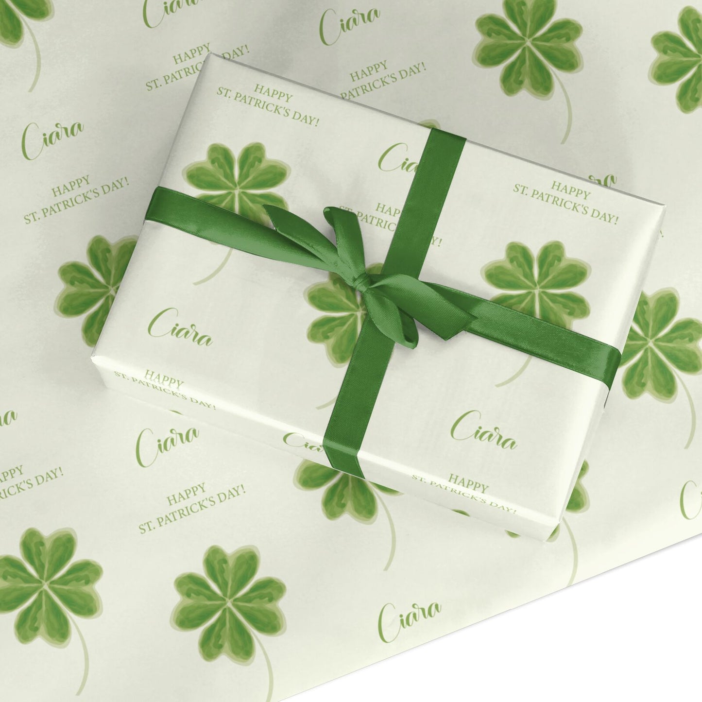 Watercolour Shamrock Custom Custom Wrapping Paper