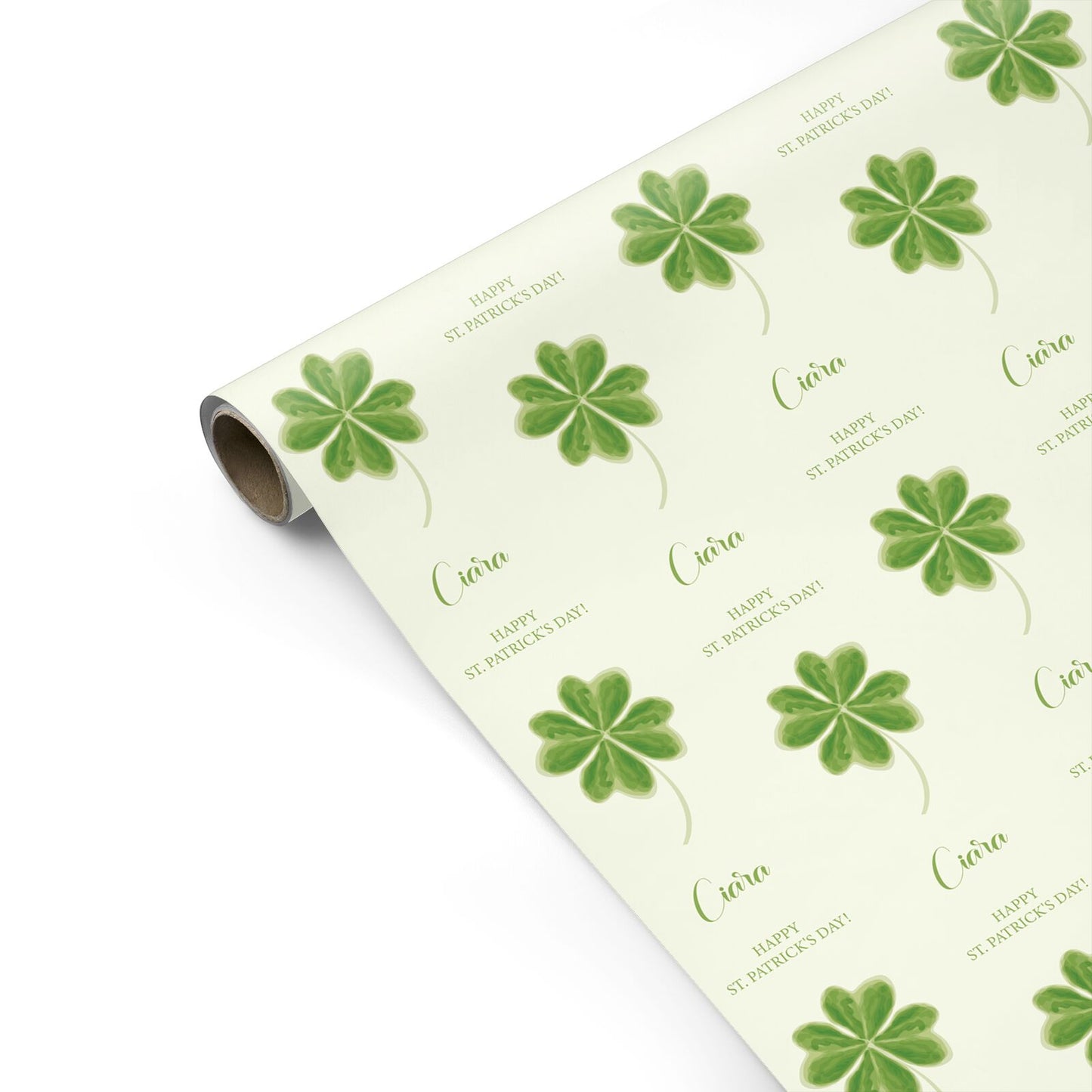 Watercolour Shamrock Custom Personalised Gift Wrap