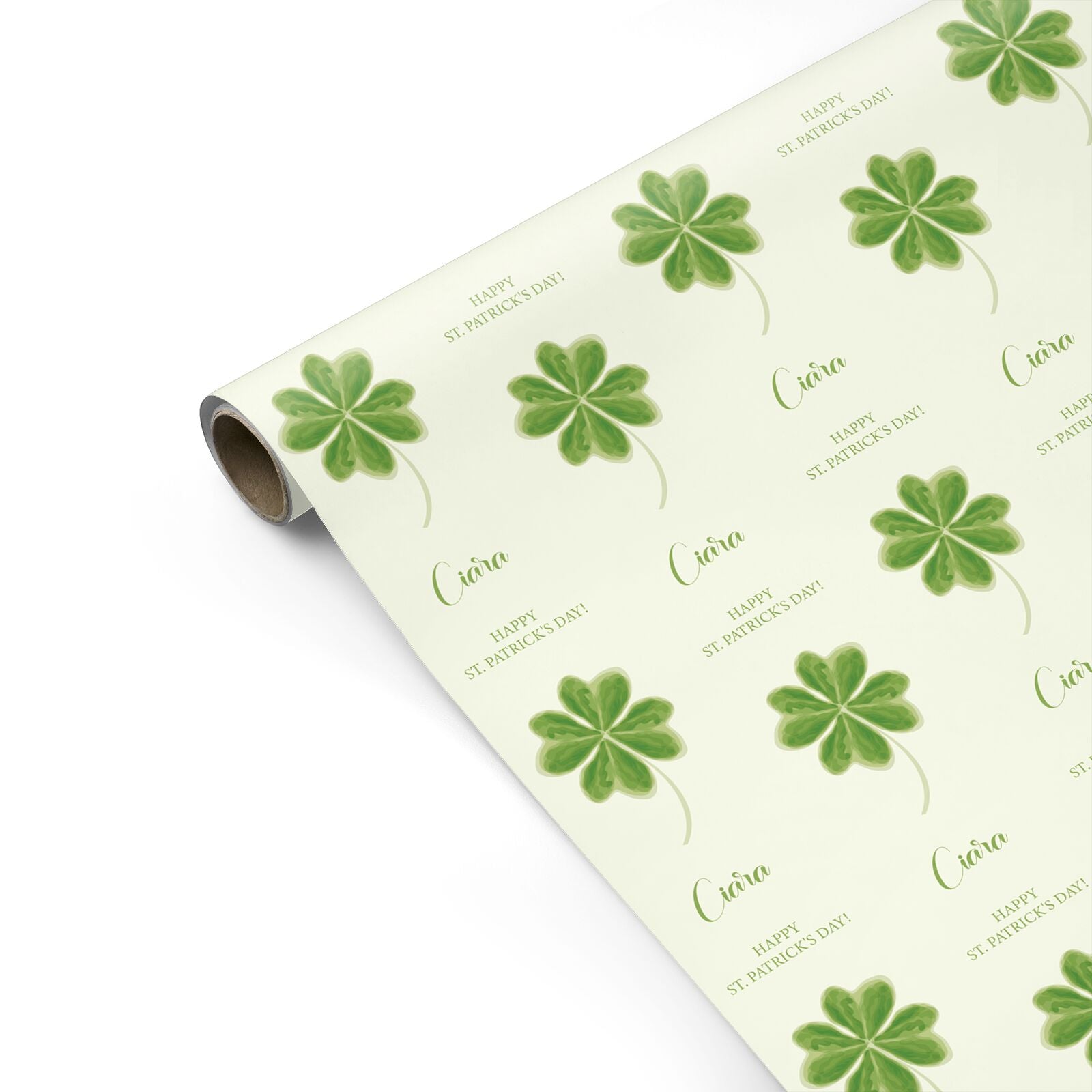Watercolour Shamrock Custom Personalised Gift Wrap