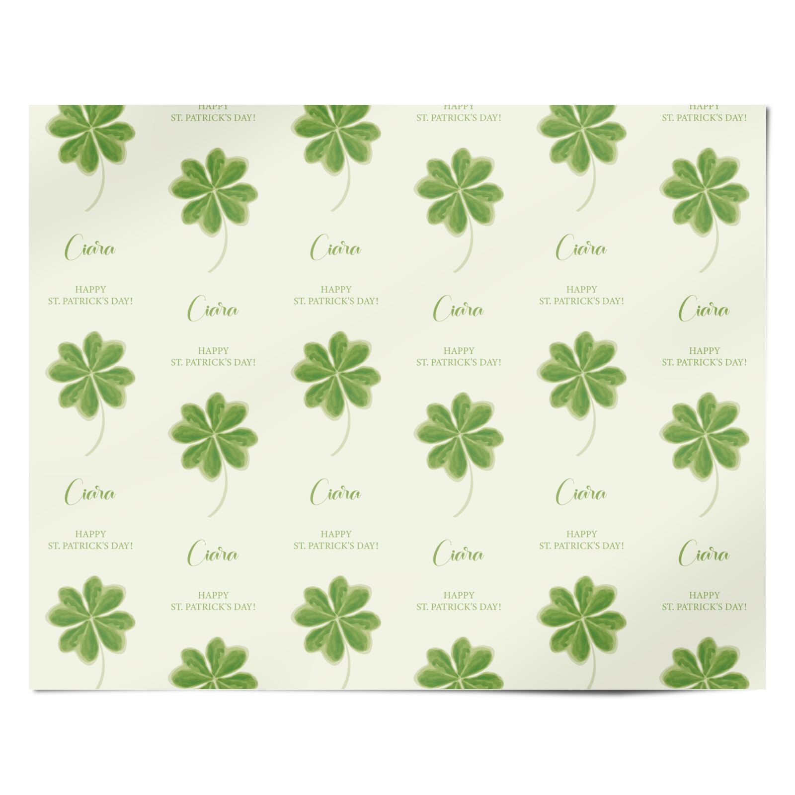 Watercolour Shamrock Custom Personalised Wrapping Paper Alternative