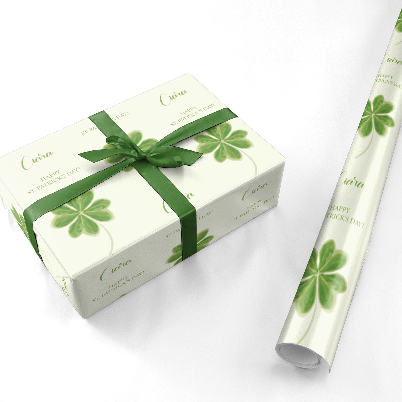 Watercolour Shamrock Custom Personalised Wrapping Paper