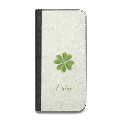 Watercolour Shamrock Custom Vegan Leather Flip Samsung Case