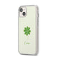 Watercolour Shamrock Custom iPhone 14 Plus Clear Tough Case Starlight Angled Image