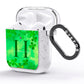 Watercolour Shamrock Pattern Name AirPods Glitter Case Side Image
