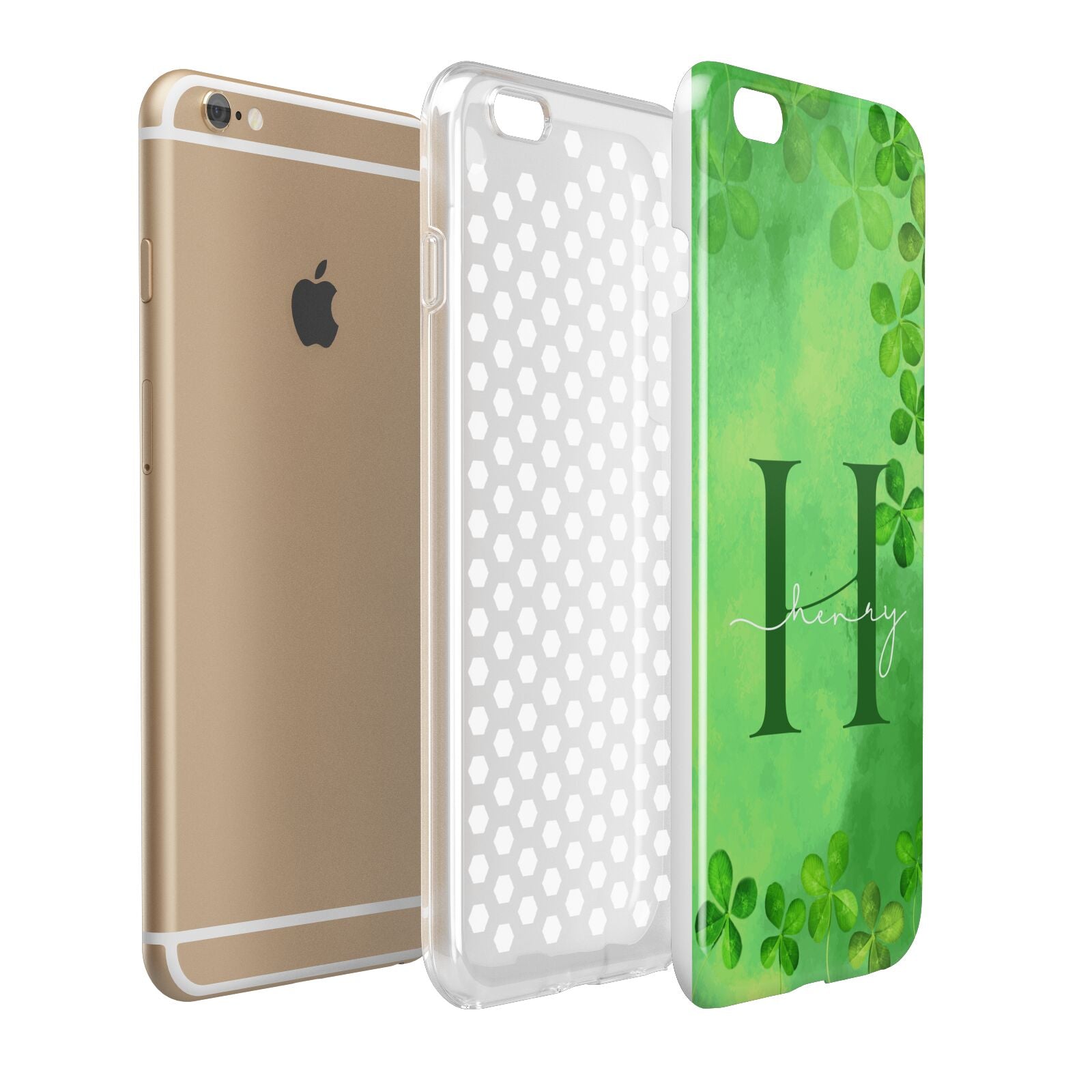 Watercolour Shamrock Pattern Name Apple iPhone 6 Plus 3D Tough Case Expand Detail Image