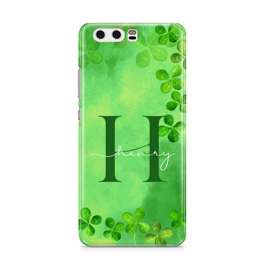 Watercolour Shamrock Pattern Name Huawei P10 Phone Case