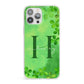 Watercolour Shamrock Pattern Name iPhone 13 Pro Max Clear Bumper Case
