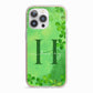 Watercolour Shamrock Pattern Name iPhone 13 Pro TPU Impact Case with Pink Edges