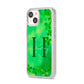 Watercolour Shamrock Pattern Name iPhone 14 Clear Tough Case Starlight Angled Image